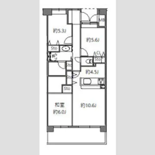 アソシエール溝の口【13階】の間取り