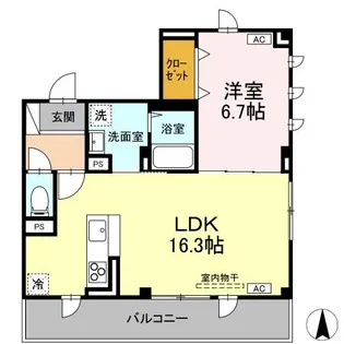 サンブルーム湘南【3階】の間取り