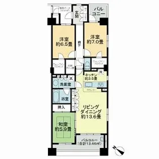 マイキャッスル八景島アクア・シェーナ【7階】の間取り