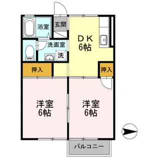 ビューラ東【2階】の間取り