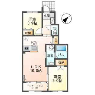 クレサンテーム【1階】の間取り