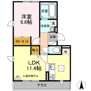 アモールFⅡ【1階】の間取り