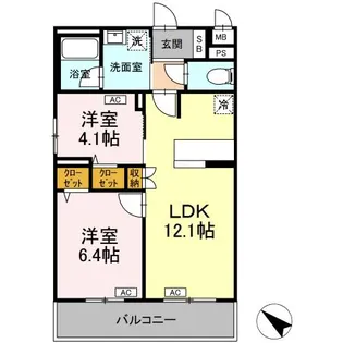 ROYAL HILLS【1階】の間取り