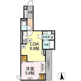 D PAINA 旭町【1階】の間取り
