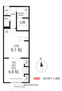 ハーミットクラブハウストゥギャザー本郷台【3階】の間取り
