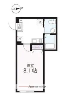 ハーミットクラブハウス・カーサ山手【1階】の間取り