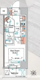 エストゥルース横浜蒔田【8階】の間取り