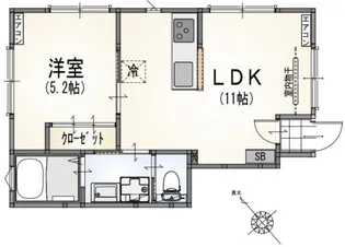サンライズ町田【1階】の間取り