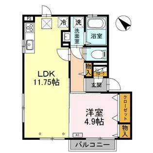 クリエール四谷【1階】の間取り