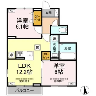 オリエンタルドエル II【1階】の間取り