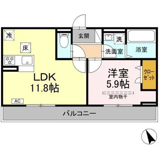 プランドール・さくら【1階】の間取り