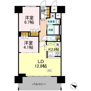 リーラ横浜川和町【0208号室】の間取り