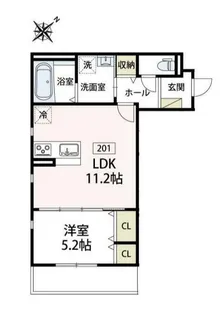カーサ・ルピナス【201号室号室】の間取り