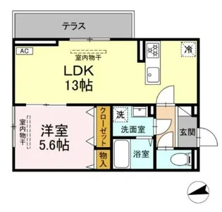 アンソレイユ宮ノ上【1階】の間取り