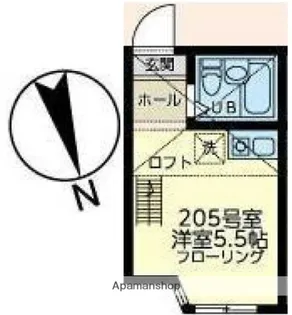 ユナイト南太田ジヴェルニー【2階】の間取り
