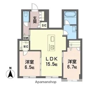 クレスティーク【1階】の間取り