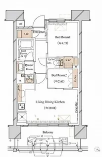 ブランシエスタ新丸子リバーフロント【12階】の間取り