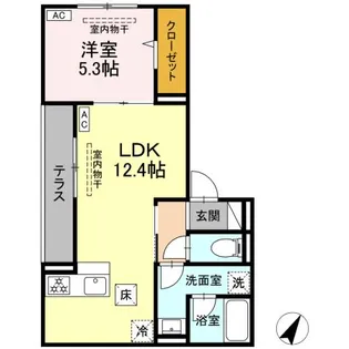 ドムスクレスト南林間【1階】の間取り