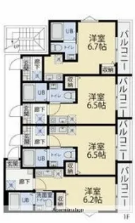 うみかぜハイツⅡ【1階】の間取り