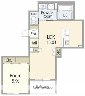 クイーンズ6【2階】の間取り