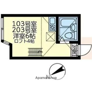 ユナイト塩浜アルベールカミュ【2階】の間取り