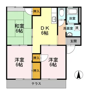 グレープズヒル F【1階】の間取り