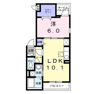 カサ・ベル【1階】の間取り