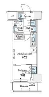 パークアクシス横浜伊勢佐木町通り【10階】の間取り