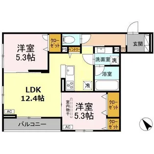 シャルムコート【2階】の間取り