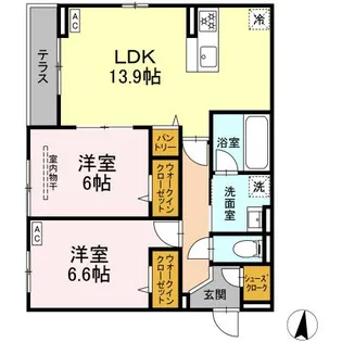 D PAINA 子母口II【2階】の間取り