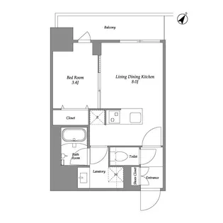 オープンブルーム伊勢佐木町【6階】の間取り