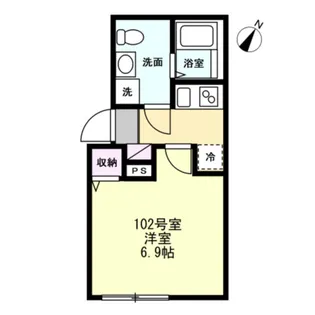ベイルームプレミア湘南台【1階】の間取り