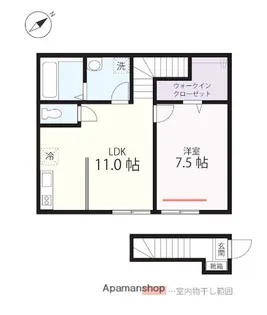 ハーミットクラブハウスMIX三ツ沢下町Ⅱ【2階】の間取り