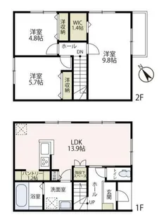 ベルハイツC棟【102号室号室】の間取り