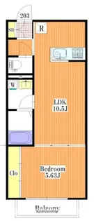 アロハヴィラ鶴川【2階】の間取り