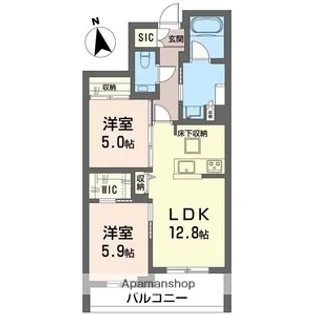 フェール シュヴァル【3階】の間取り