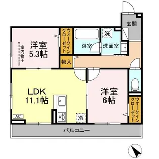 D PAINA 鴨居II【3階】の間取り