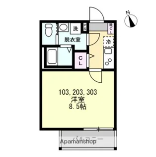 ベイルームソラーナ生麦【3階】の間取り