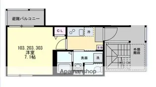 ベイルーム十日市場【1階】の間取り