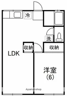 フタミハイツD【1階】の間取り