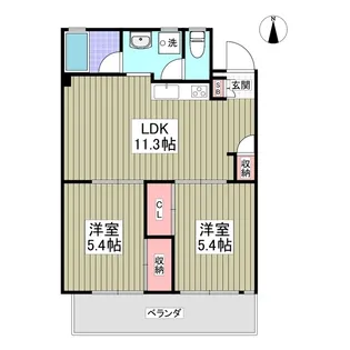 吉岡コーポ【4階】の間取り