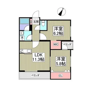 レジデンス湘南【2階】の間取り