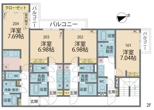 カインドネス橋本Ⅱ【201号室号室】の間取り
