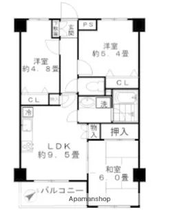 HARU菊名Ⅰ・Ⅱ【4階】の間取り