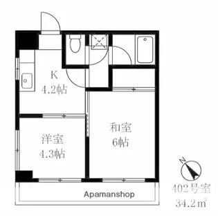 ドミトリーゴコー【4階】の間取り