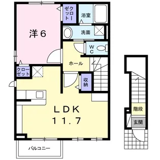 カレントガーデンC【2階】の間取り