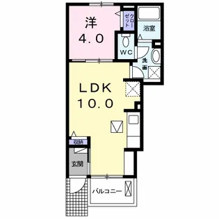 シャン・ド・ポワール【1階】の間取り