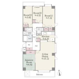 パーク・ハイム鷺沼一丁目【6階】の間取り