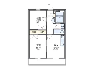 レオパレスサーナ【2階】の間取り