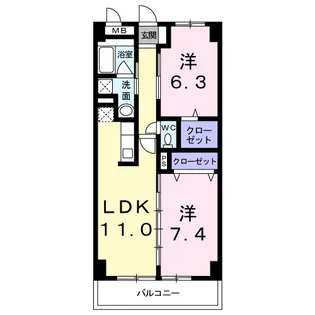 ピオニー【3階】の間取り